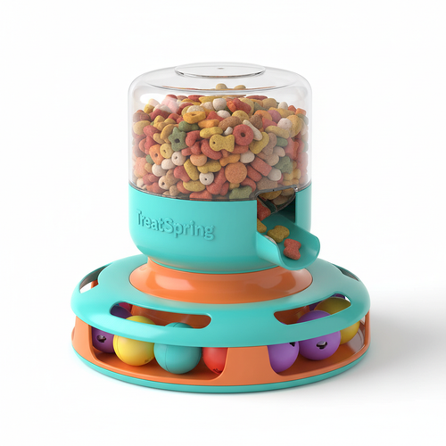 Die TreatSpring™ verbindet Spielspaß mit intelligenter Futterbelohnung. Durch gezielte Bewegungen fallen Snacks aus dem oberen Behälter, während die Katze gleichzeitig mit den Kugeln im unteren Bereich spielt. Fördert Geduld, Bewegung und Denkvermögen.

Optimal zur Beschäftigung bei längerer Abwesenheit.

Highlights:

Kombiniert Spiel & Belohnung

Fördert Geduld & Aktivität

Stabiler Stand

Einfach zu befüllen

Ideal gegen Langeweile
